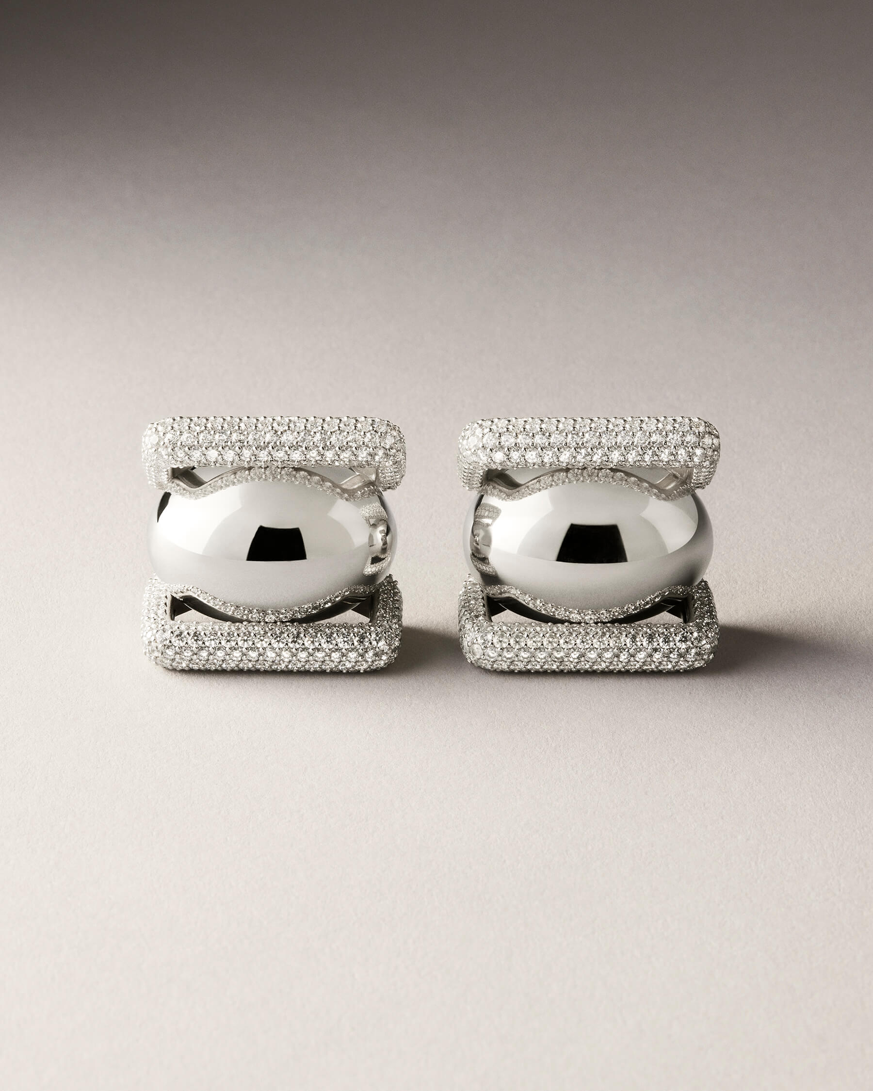 Diamond statement earrings white gold