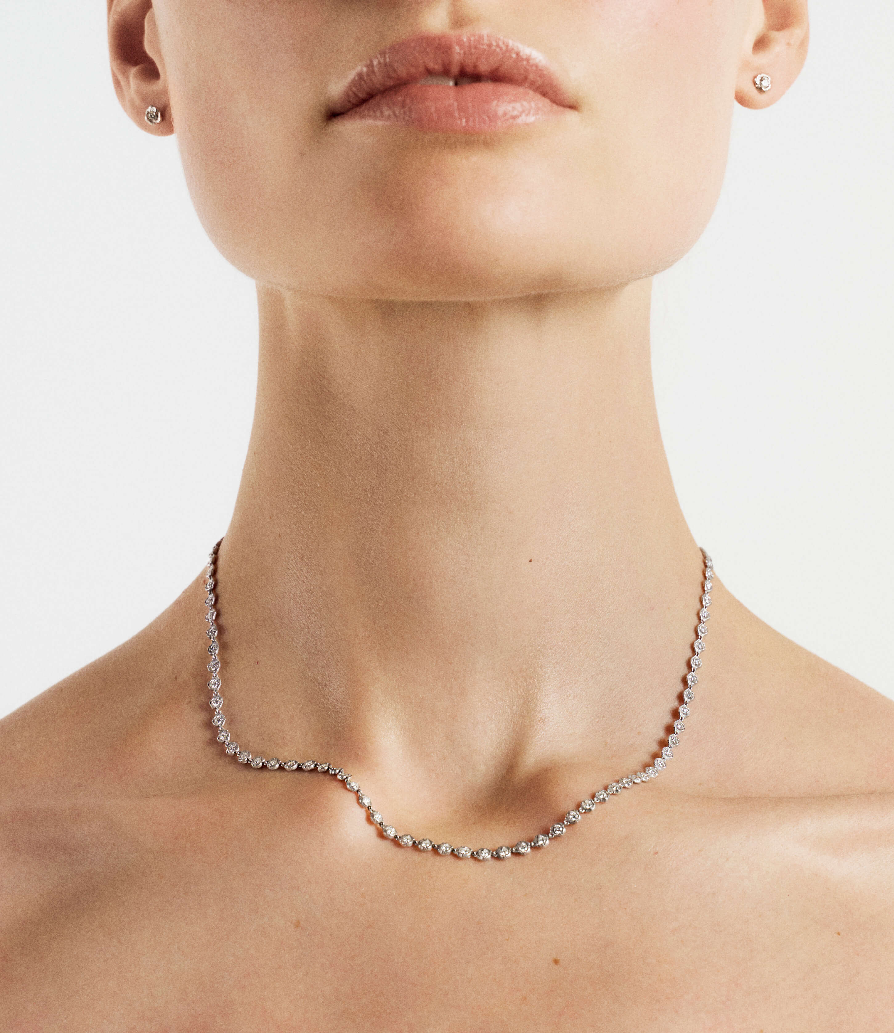 Nootka diamond necklace raw texture