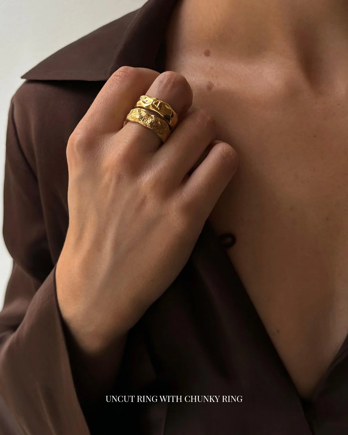 uncut gold ring