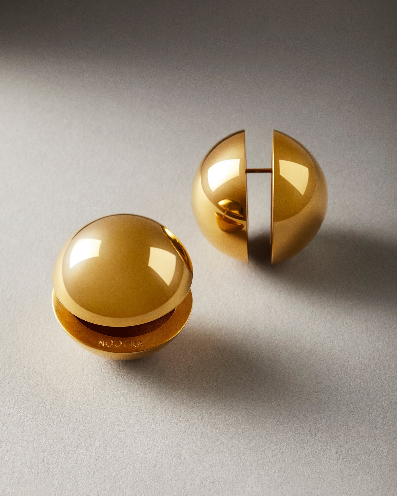 Sphere Earrings Gold – nootka-jewelry.com
